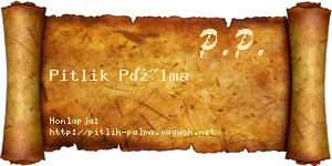 Pitlik Pálma névjegykártya